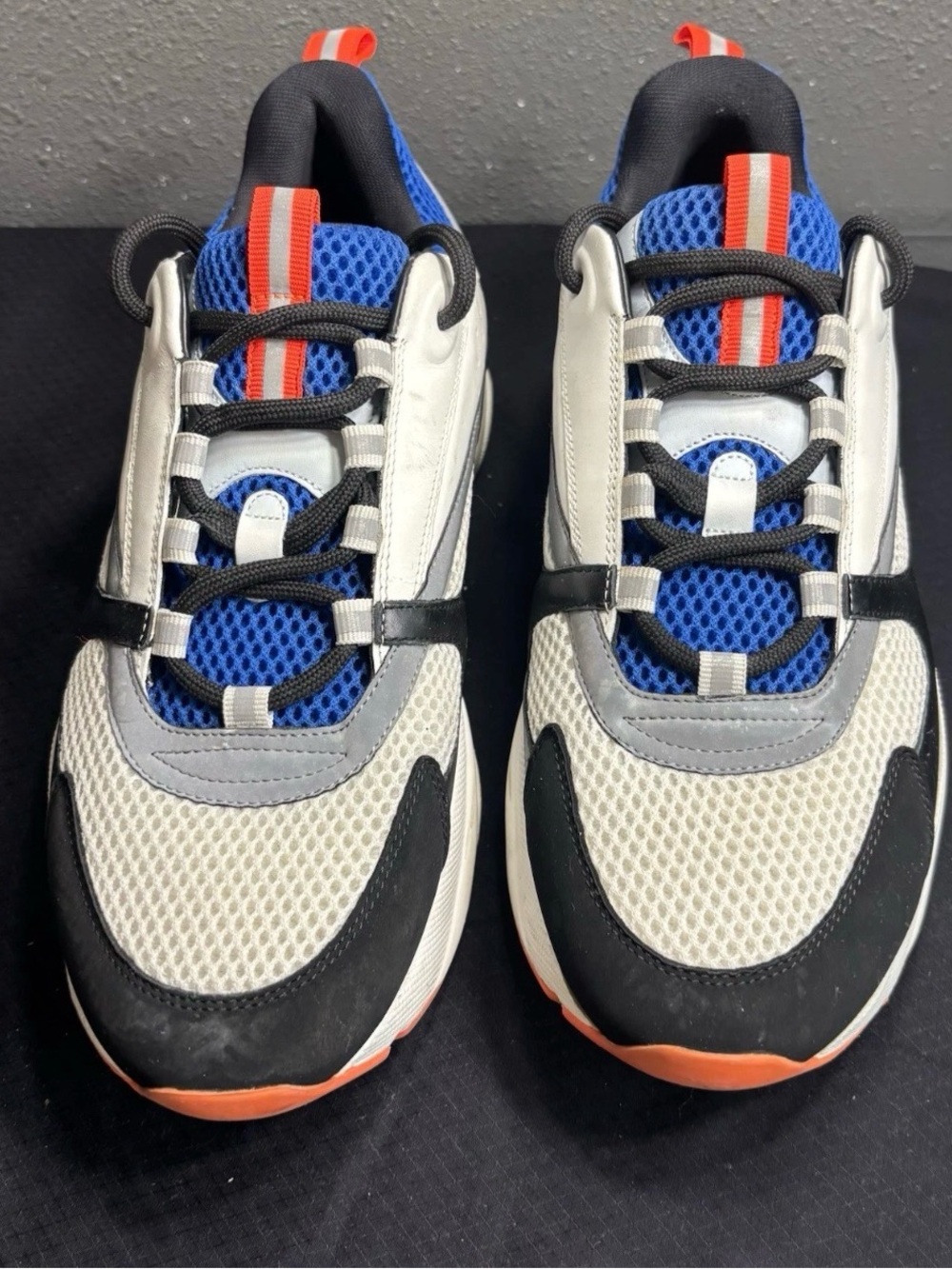 Dior B22 White Orange Blue Mens Reflective Sneakers - Size 45 - Picture 2 of 13